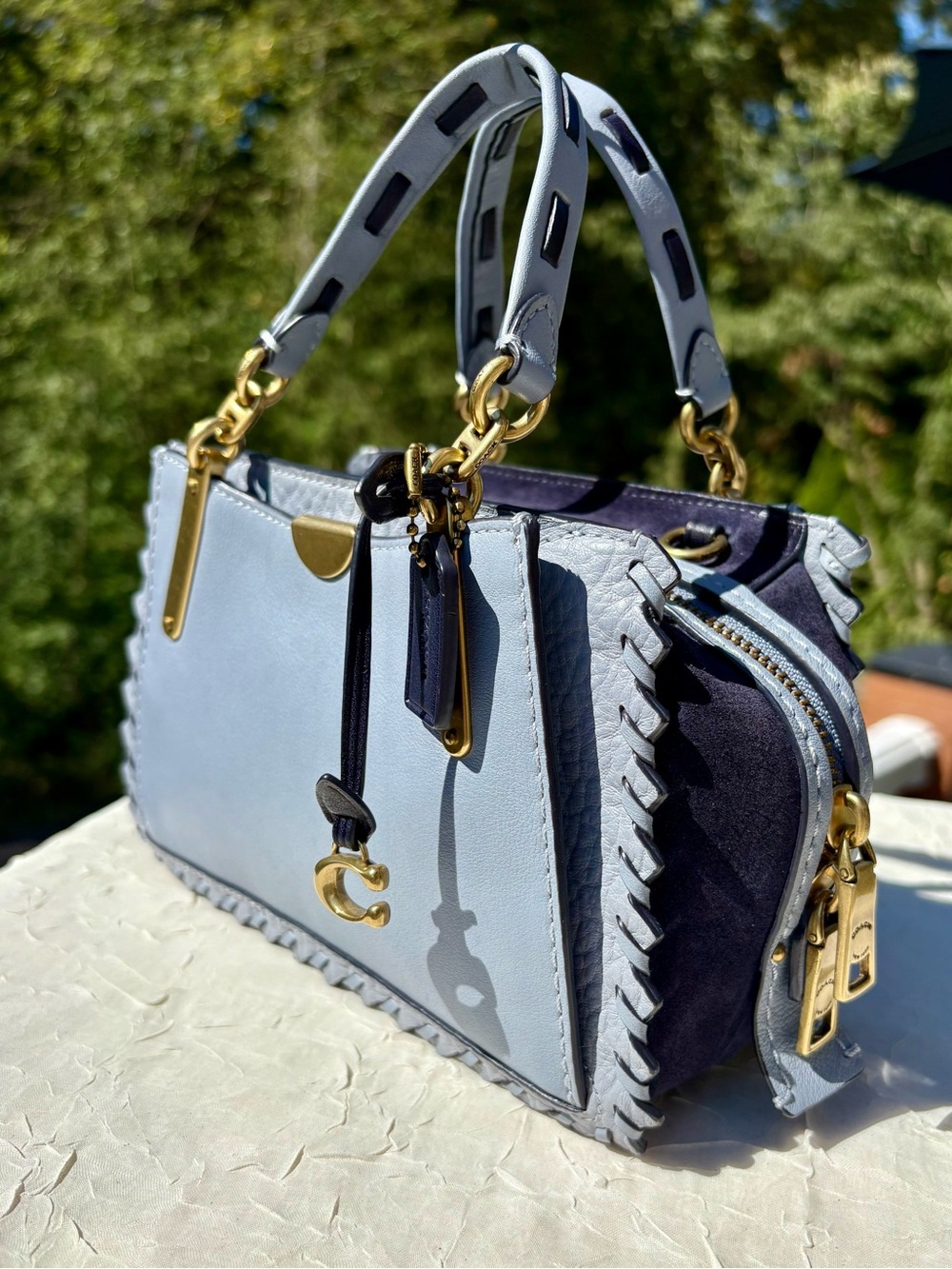 COACH Whipstitch Dreamer 21 In Blue Colorblock Leather 75697 - Picture 4 of 13